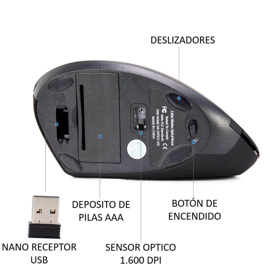 Mouse Vertical Inalambrico