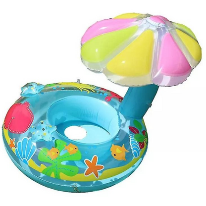 Flotador Inflable Ballena Roja Con Techo
