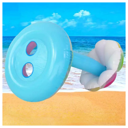 Flotador Inflable Ballena Roja Con Techo