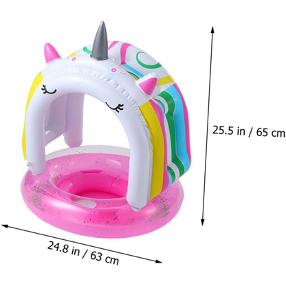 Flotador Inflable Unicornio Con Techo