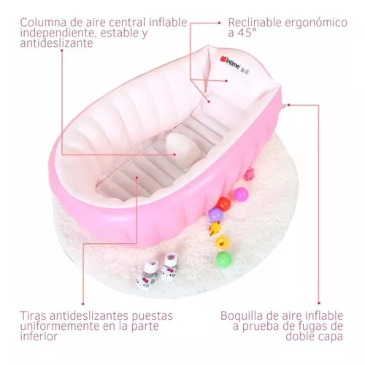 Bañera Inflable Para Bebe Rosa
