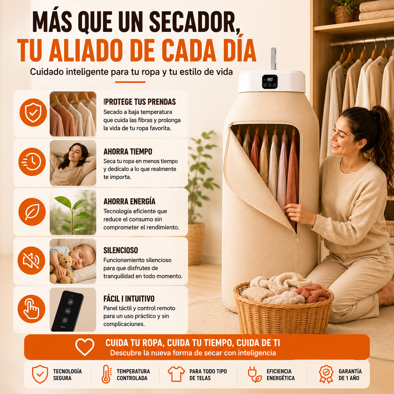 Secadora Portátil Inteligente de Ropa + ENVÍO GRATIS 🚚