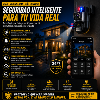 Cámara de Seguridad 360° que protege tu hogar desde tu celular+ ENVÍO GRATIS 🚚