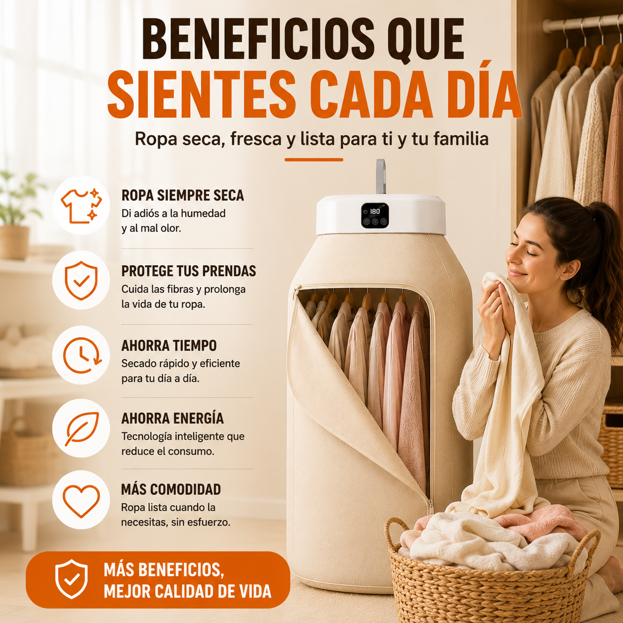 Secadora Portátil Inteligente de Ropa + ENVÍO GRATIS 🚚