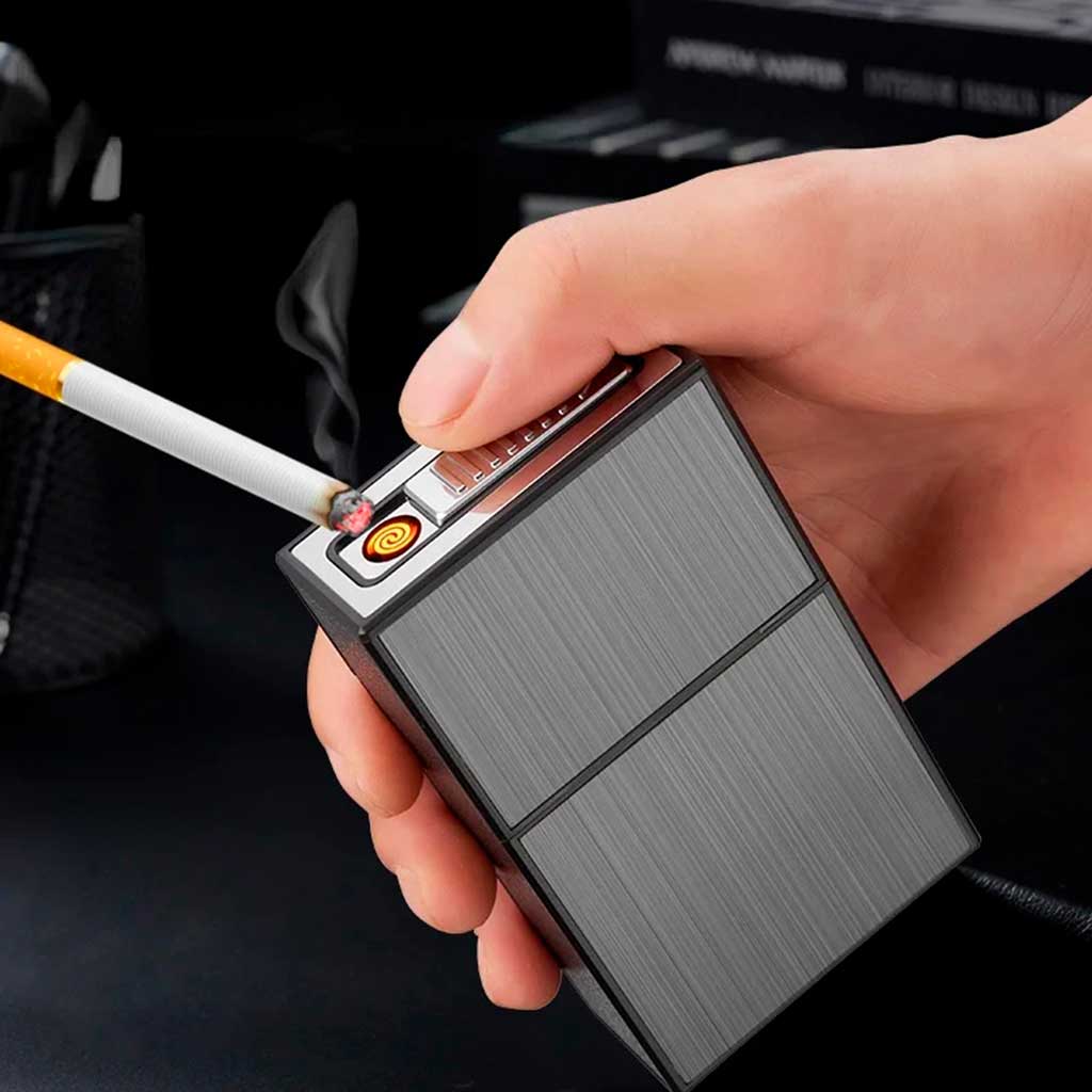 Cigarrera Con Encendedor Superior