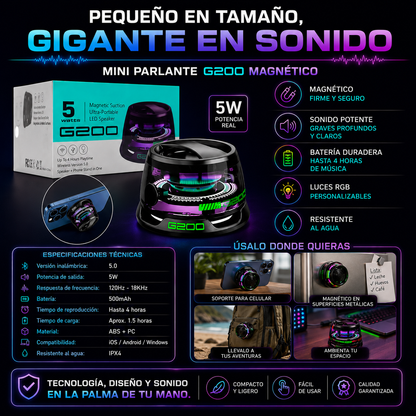 Mini Parlante Magnético portátil Multiuso-Sonido potente+ ENVÍO GRATIS 🚚