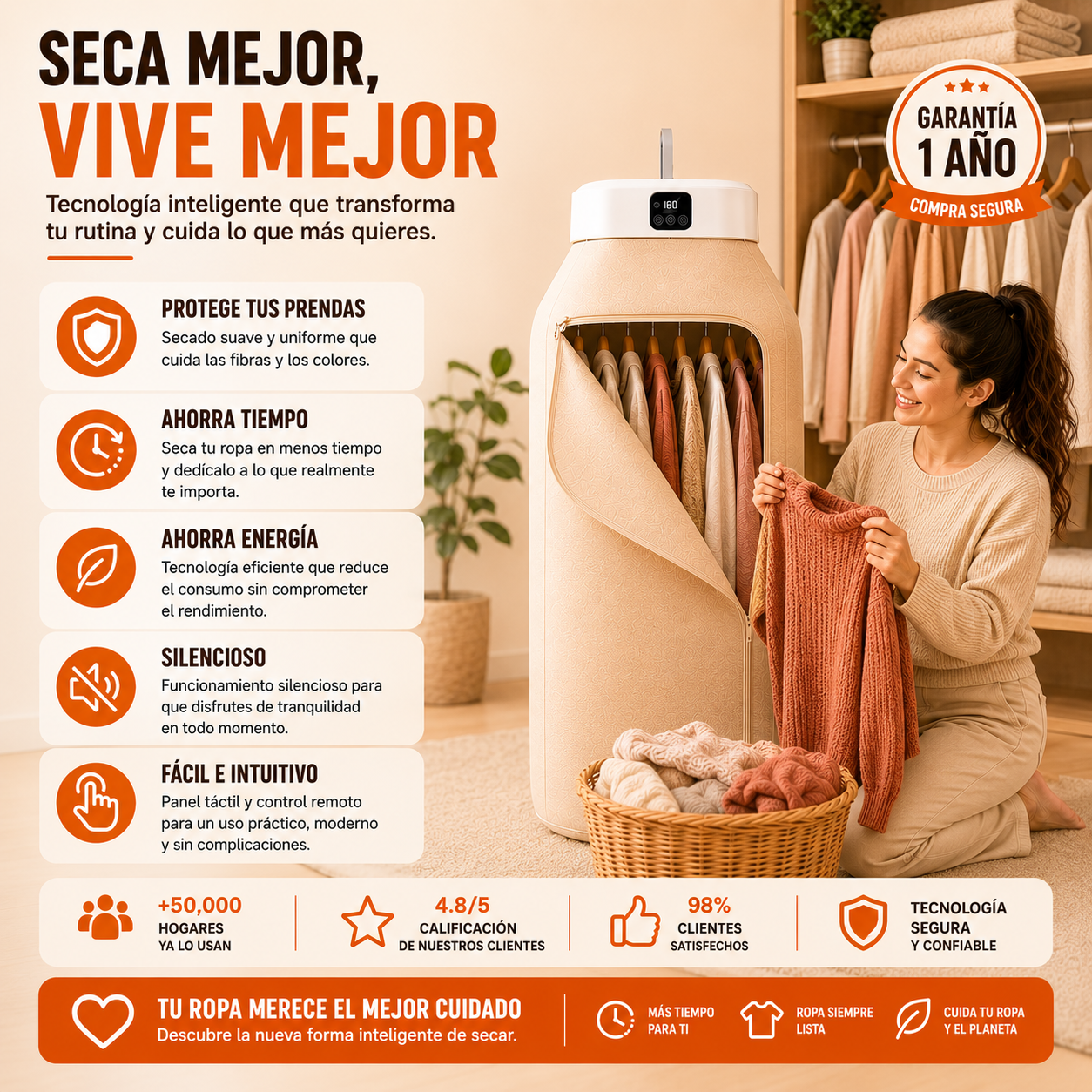 Secadora Portátil Inteligente de Ropa + ENVÍO GRATIS 🚚