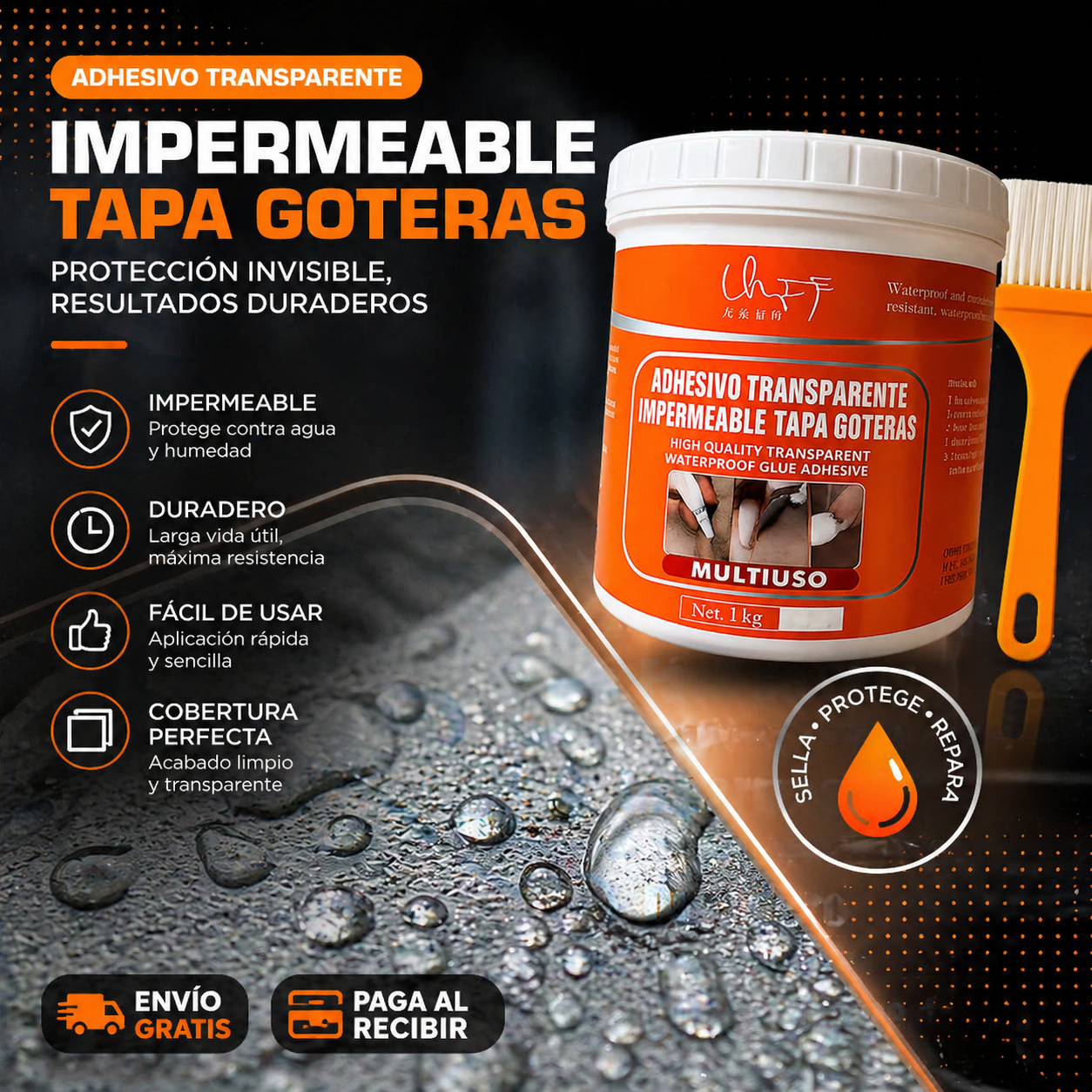 Sellador Transparente Impermeable -Sella, repara y protege cualquier superficie+ ENVÍO GRATIS 🚚