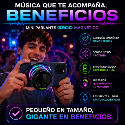 Mini Parlante Magnético portátil Multiuso-Sonido potente+ ENVÍO GRATIS 🚚