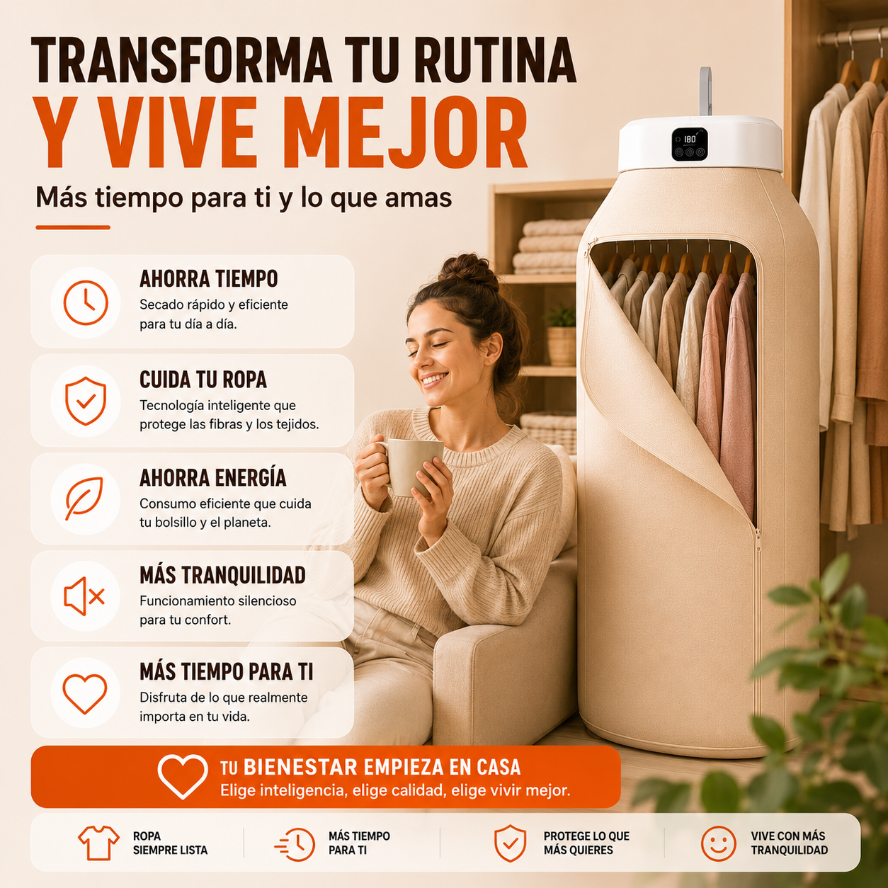 Secadora Portátil Inteligente de Ropa + ENVÍO GRATIS 🚚