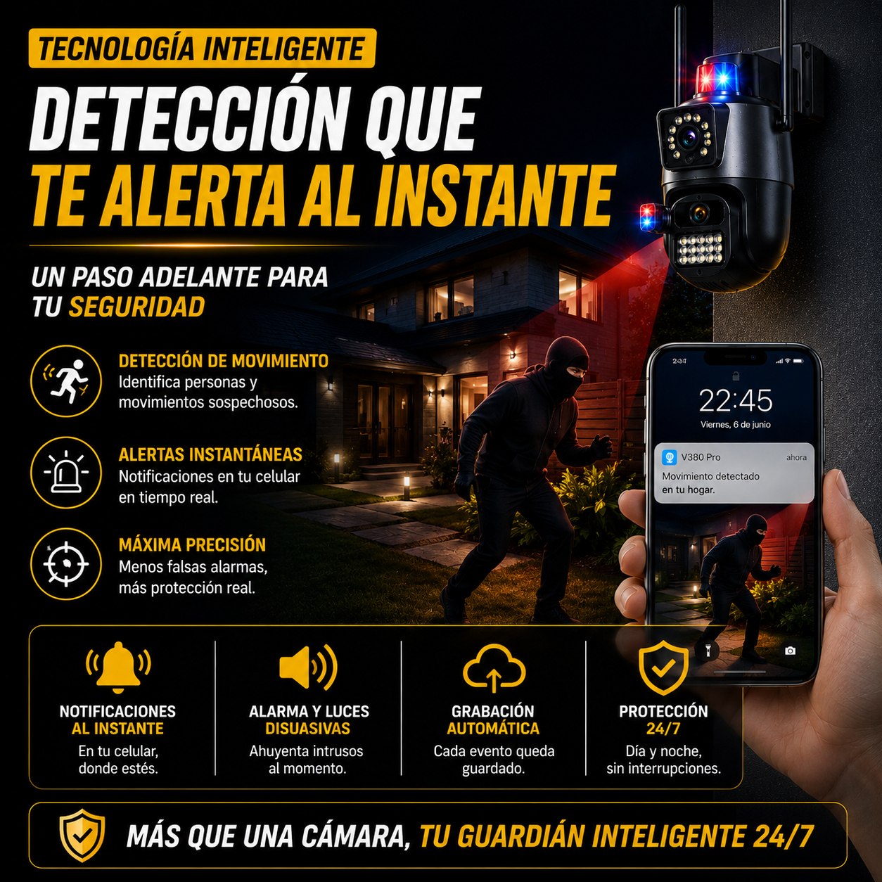 Cámara de Seguridad 360° que protege tu hogar desde tu celular+ ENVÍO GRATIS 🚚