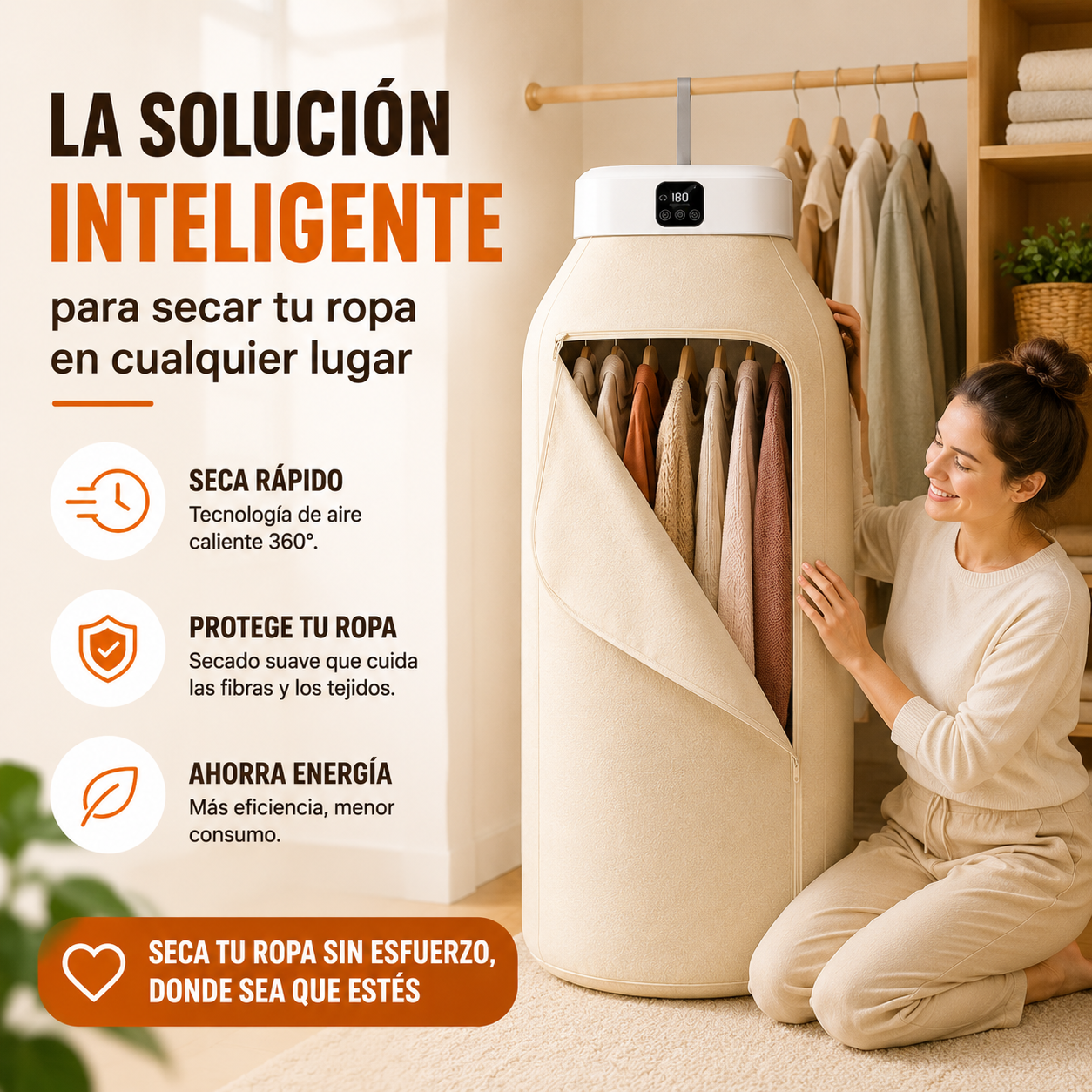 Secadora Portátil Inteligente de Ropa + ENVÍO GRATIS 🚚
