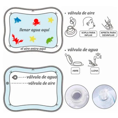 Alfombra Sensorial de agua inflable para Bebé