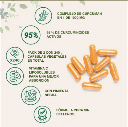 Curcuma Turmeric con pimienta negra 60 capsulas