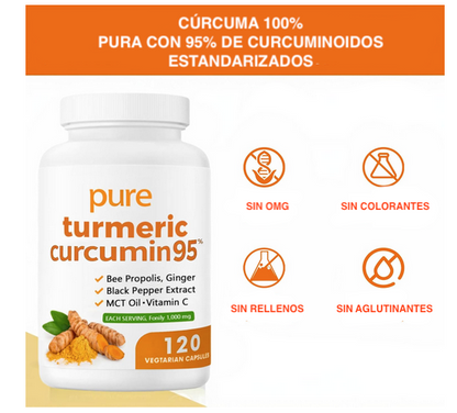 Curcuma Turmeric con pimienta negra 60 capsulas