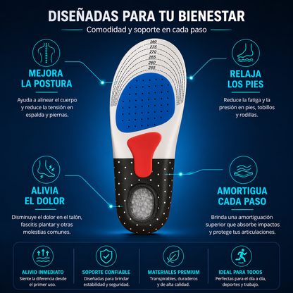 Plantillas Ortopédicas | Alivia Dolor de Pies y Fascitis Plantar + ENVÍO GRATIS 🚚