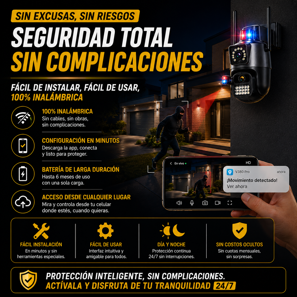 Cámara de Seguridad 360° que protege tu hogar desde tu celular+ ENVÍO GRATIS 🚚
