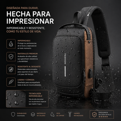 BOLSO ANTIRROBO CON CARGA USB+BLOQUEO