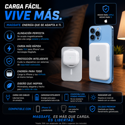 Batería Magsafe para productos Apple-Energía sin límites + ENVÍO GRATIS 🚚