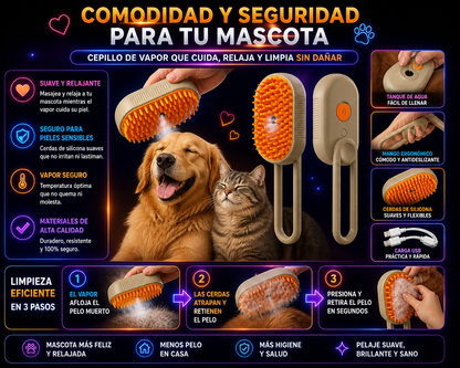 💫 ✨Cepillo de vapor para Mascotas-Spa para tu amigo peludo💫 ✨+ ENVÍO GRATIS 🚚