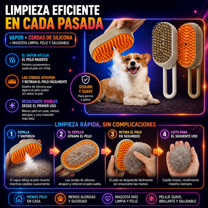 💫 ✨Cepillo de vapor para Mascotas-Spa para tu amigo peludo💫 ✨+ ENVÍO GRATIS 🚚