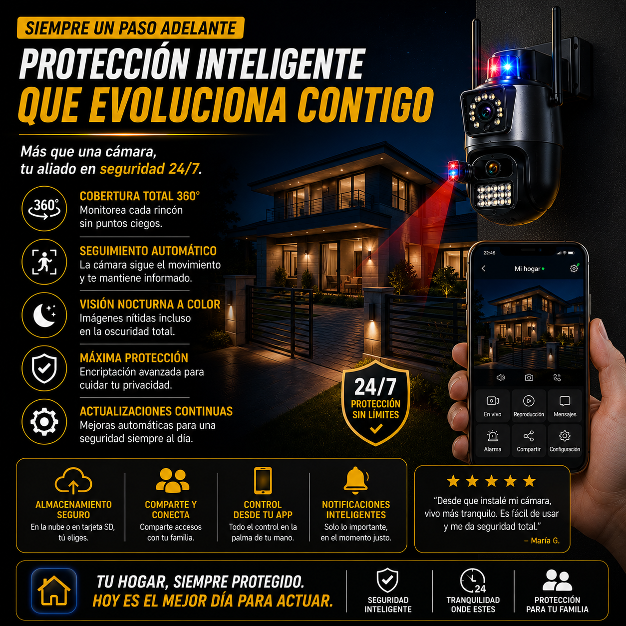 Cámara de Seguridad 360° que protege tu hogar desde tu celular+ ENVÍO GRATIS 🚚