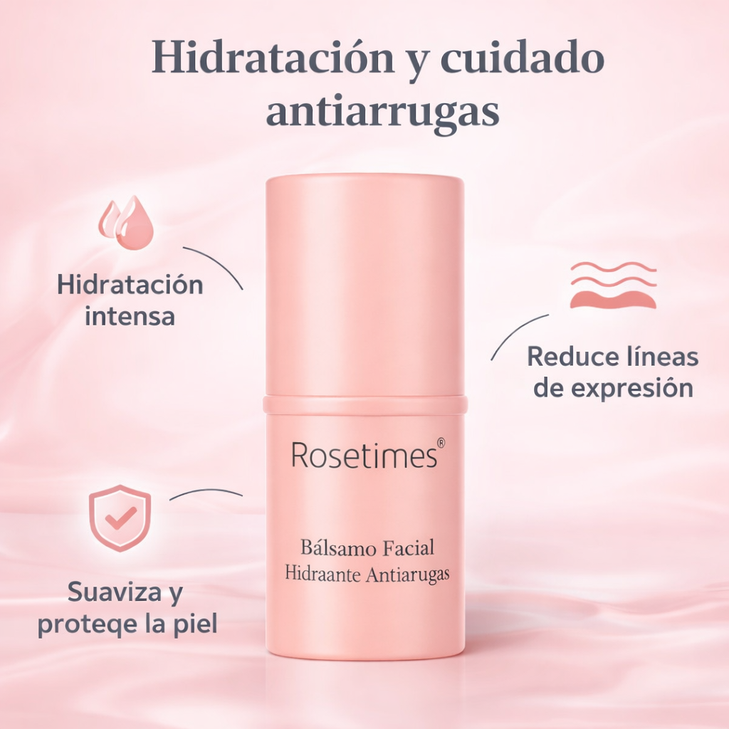 Bálsamo Facial Hidratante Antiarrugas Rosetimes®-Hidratación profunda, firmeza visible y piel rejuvenecida